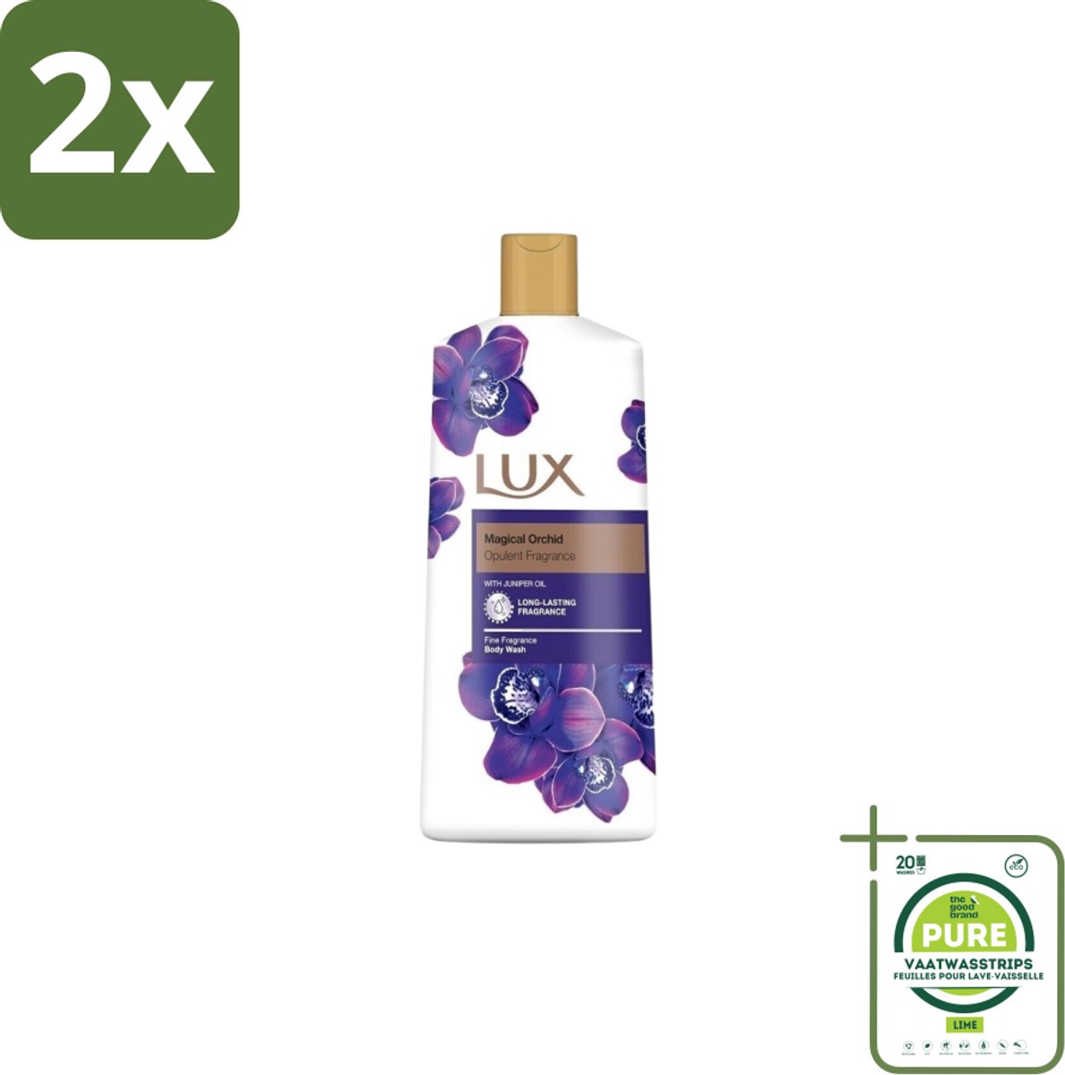 Lux – Body Wash – Magical Orchid & Juniper Oil – 600 ml - Voordeelverpakking - 2 stuks - Douchegel - Geur
