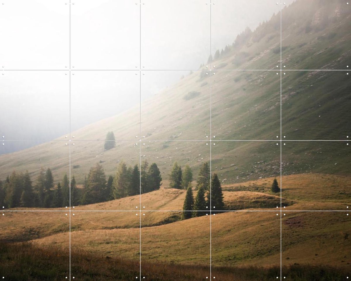 IXXI Hills of Trentino, Claire Droppert - 100 x 80 cm - Gratis ophangtool - Grote wanddecoratie en posters - Fotografie, Realisme, Naturalisme