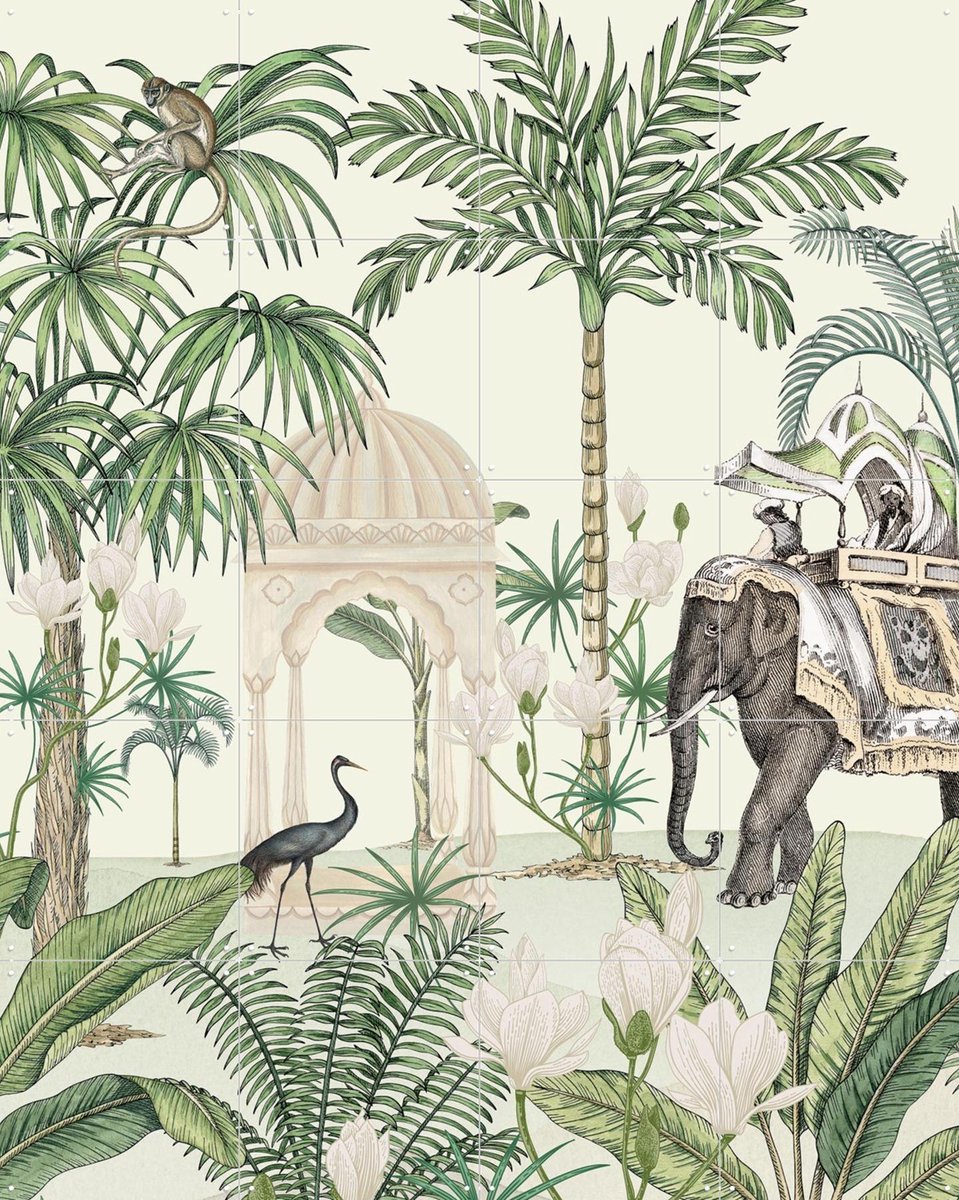 IXXI Jungle Walk, Creative Lab Amsterdam - 80 x 100 cm - Gratis ophangtool - Grote wanddecoratie en posters - Naturalisme, Illustraties, Woonkamer