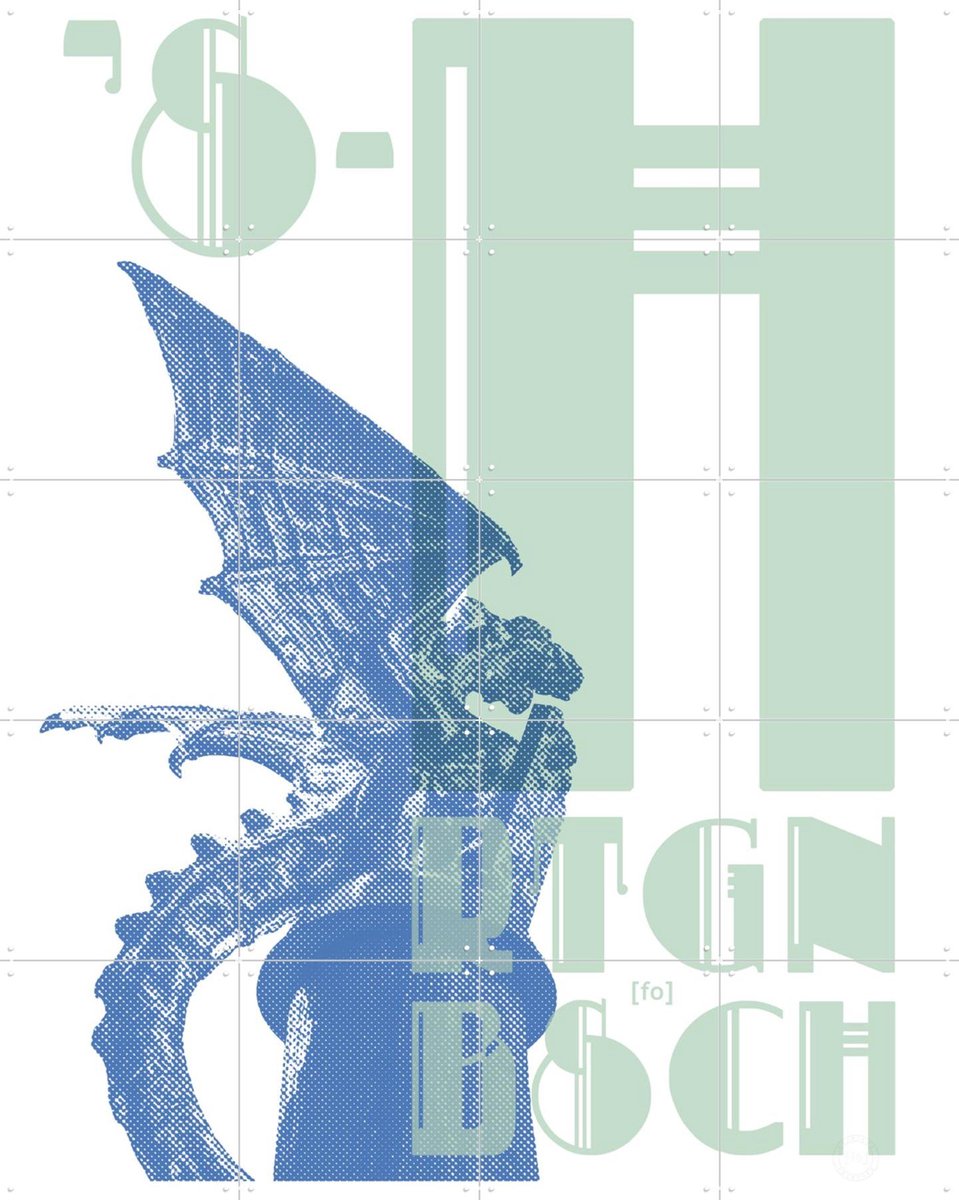 IXXI s-HRTGNBSCH, Fototypo - 80 x 100 cm - Gratis ophangtool - Grote wanddecoratie en posters - Typografie, Illustraties, Grafisch Ontwerp, Woonkamer