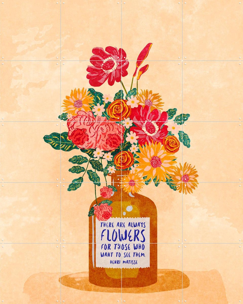 IXXI Always Flowers, Raissa Oltmanns - 80 x 100 cm - Gratis ophangtool - Grote wanddecoratie en posters - Illustraties, Speels, Grafisch Ontwerp