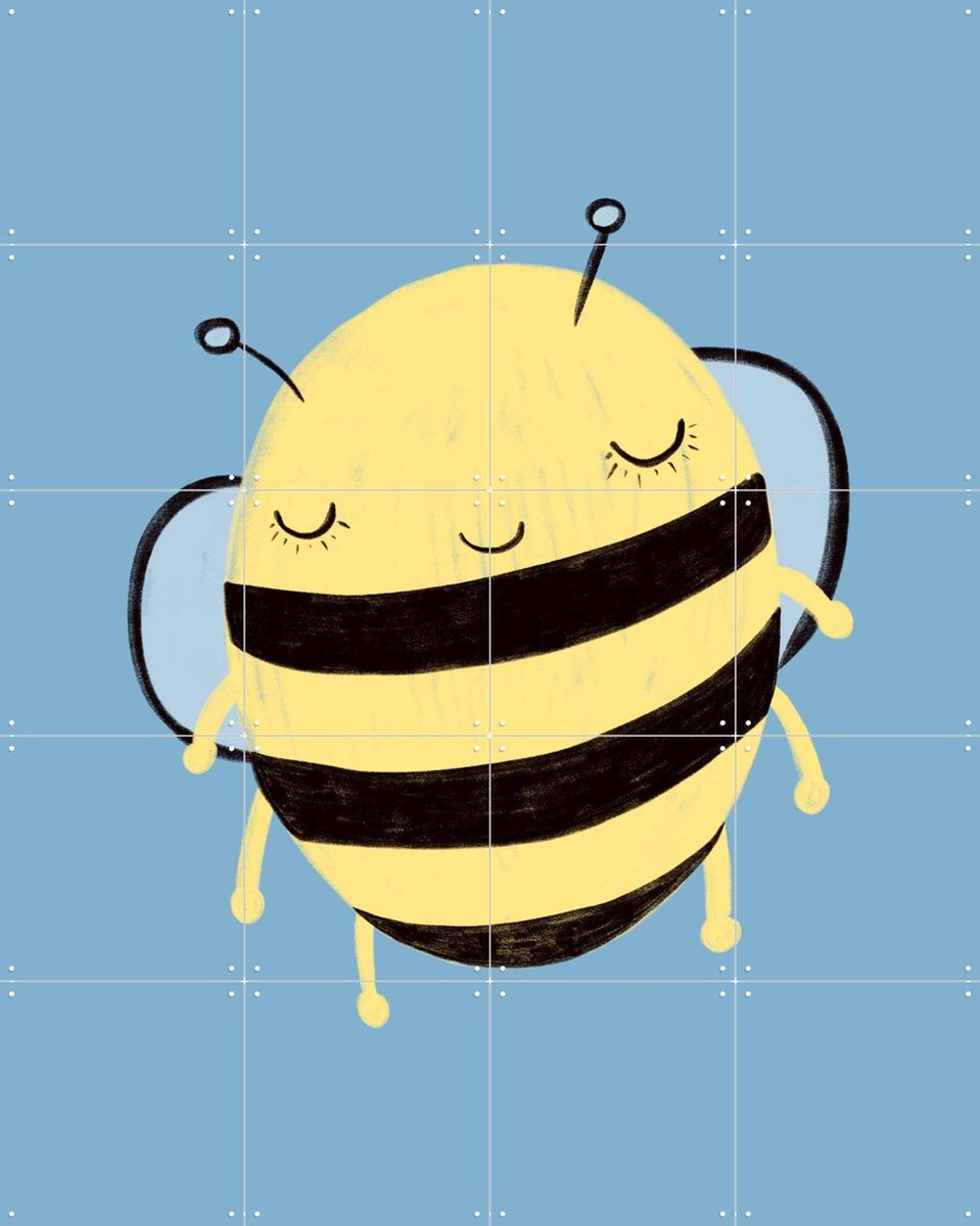 IXXI Little Bee, BAINAI - 80 x 100 cm - Gratis ophangtool - Grote wanddecoratie en posters Kinderkamer, Dieren, Kinderen