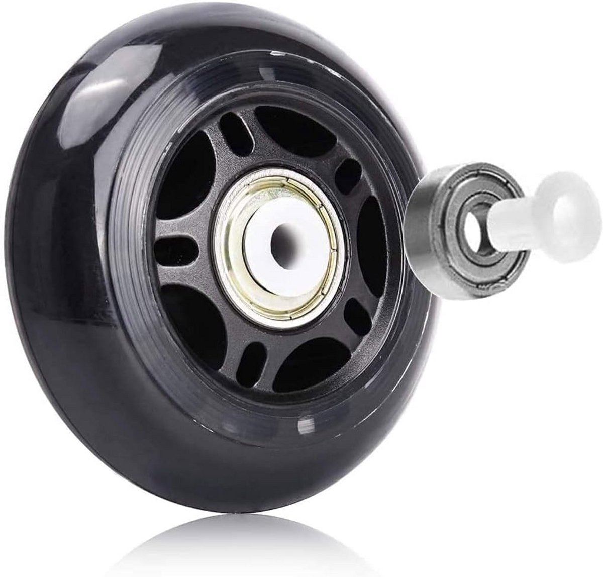 8 Stuks Reservewielen Inline Skates 76mm & 80mm - 82A PU Wielen met ABEC 7 Lagers