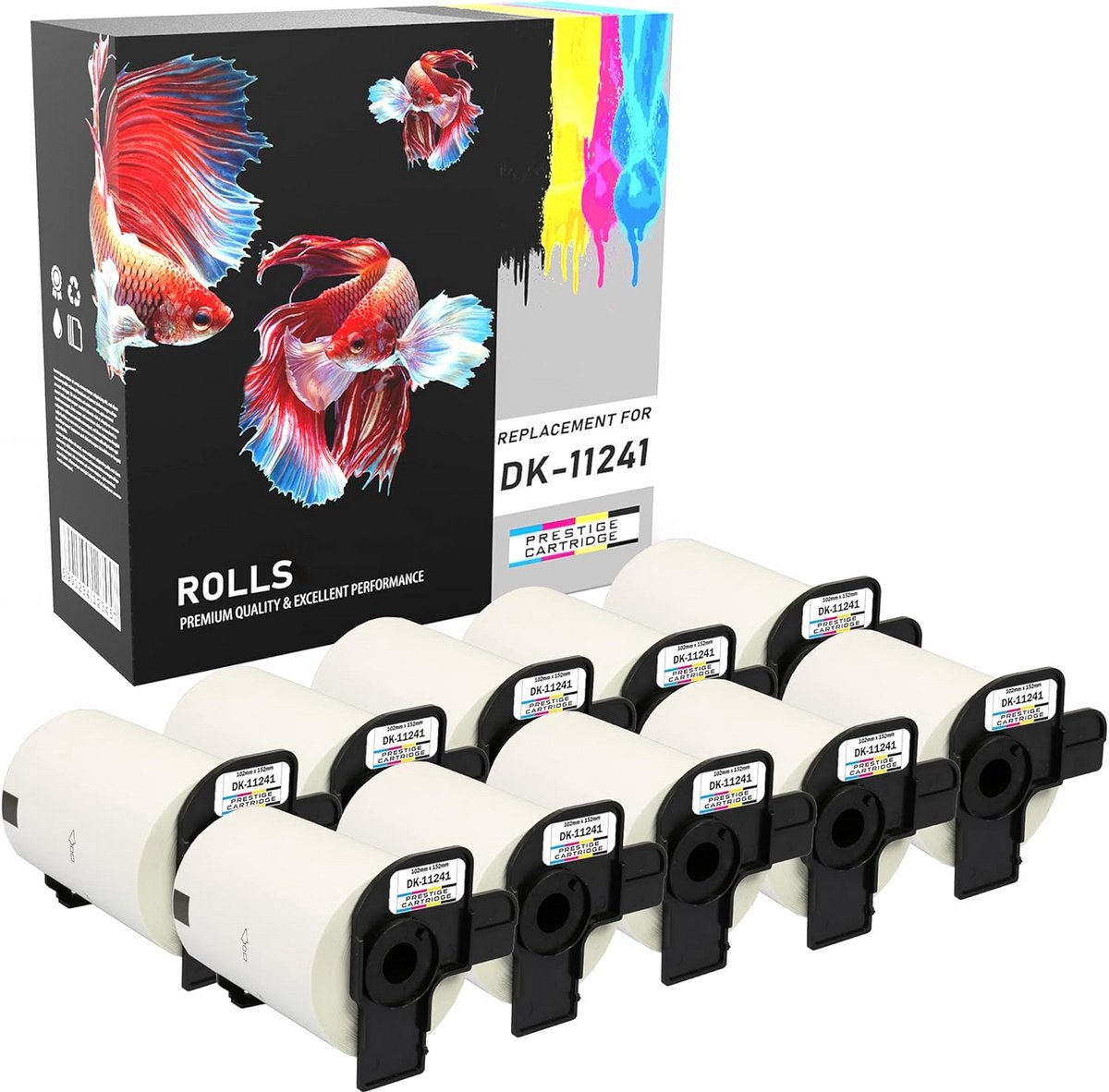 Verzendlabels 102mm x 152mm Grote Logistieke Etiketten Compatibel voor P-Touch QL Serie Printers (10 Rollen)