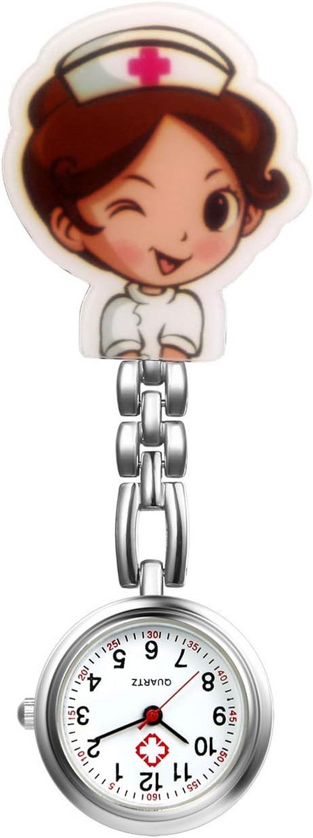 Clip-on Fob Horloge voor Zorgprofessionals - Karakter Design Kwarts Medisch Horloge