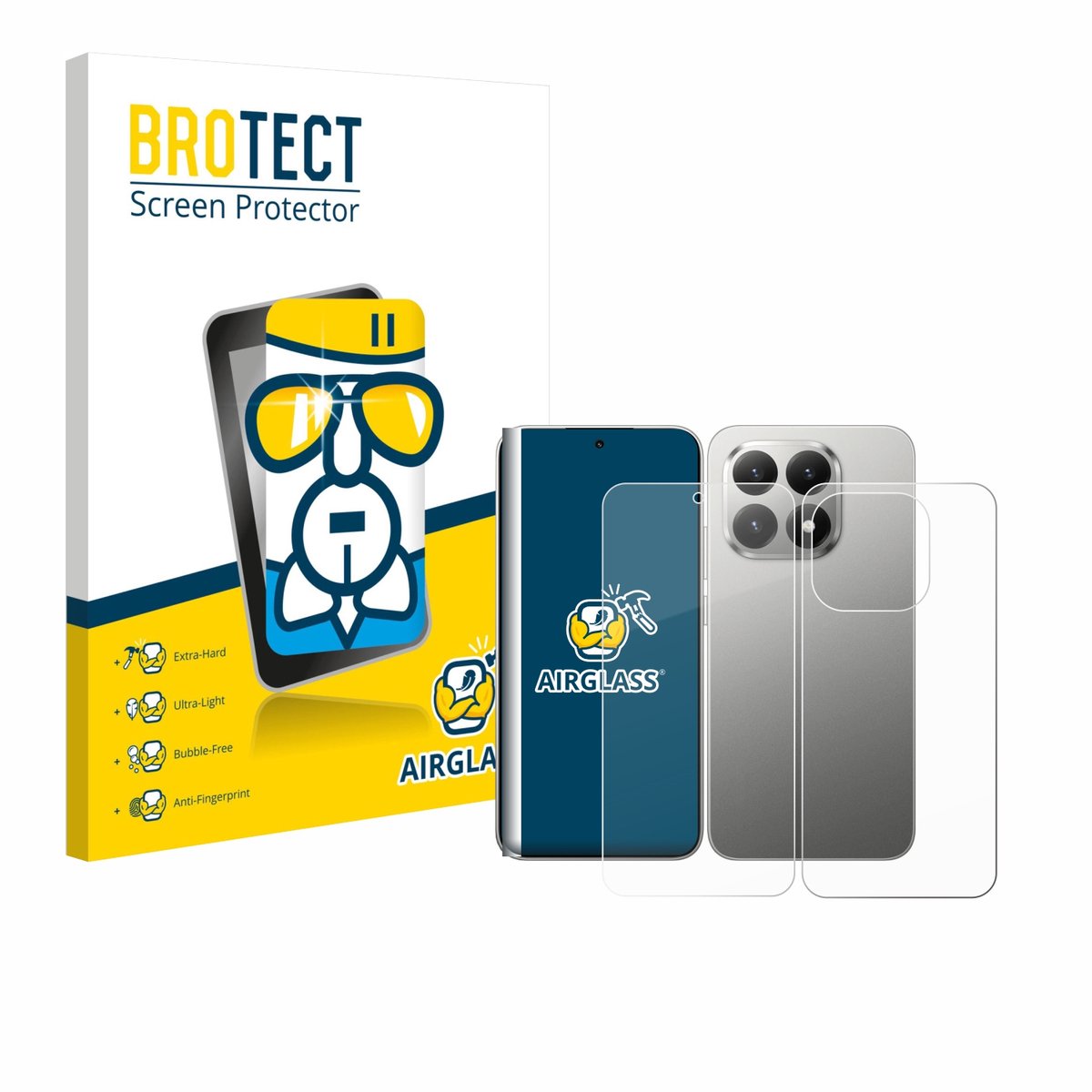 Screenprotector voor Xiaomi 15T (Voor+Achter) Beschermglas transparant