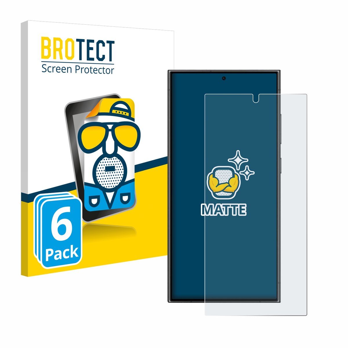 BROTECT - Screenprotector voor Samsung Galaxy S24 Ultra - Folie Beschermfolie matte 6 Stuks