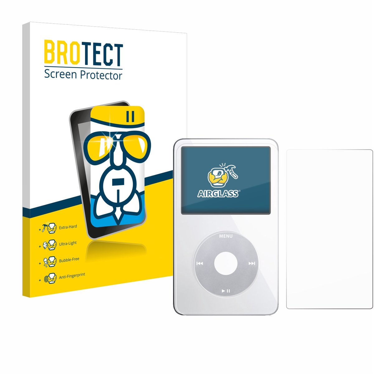 Screenprotector voor Apple iPod Classic Video (Voor+Achter) Beschermglas transparant