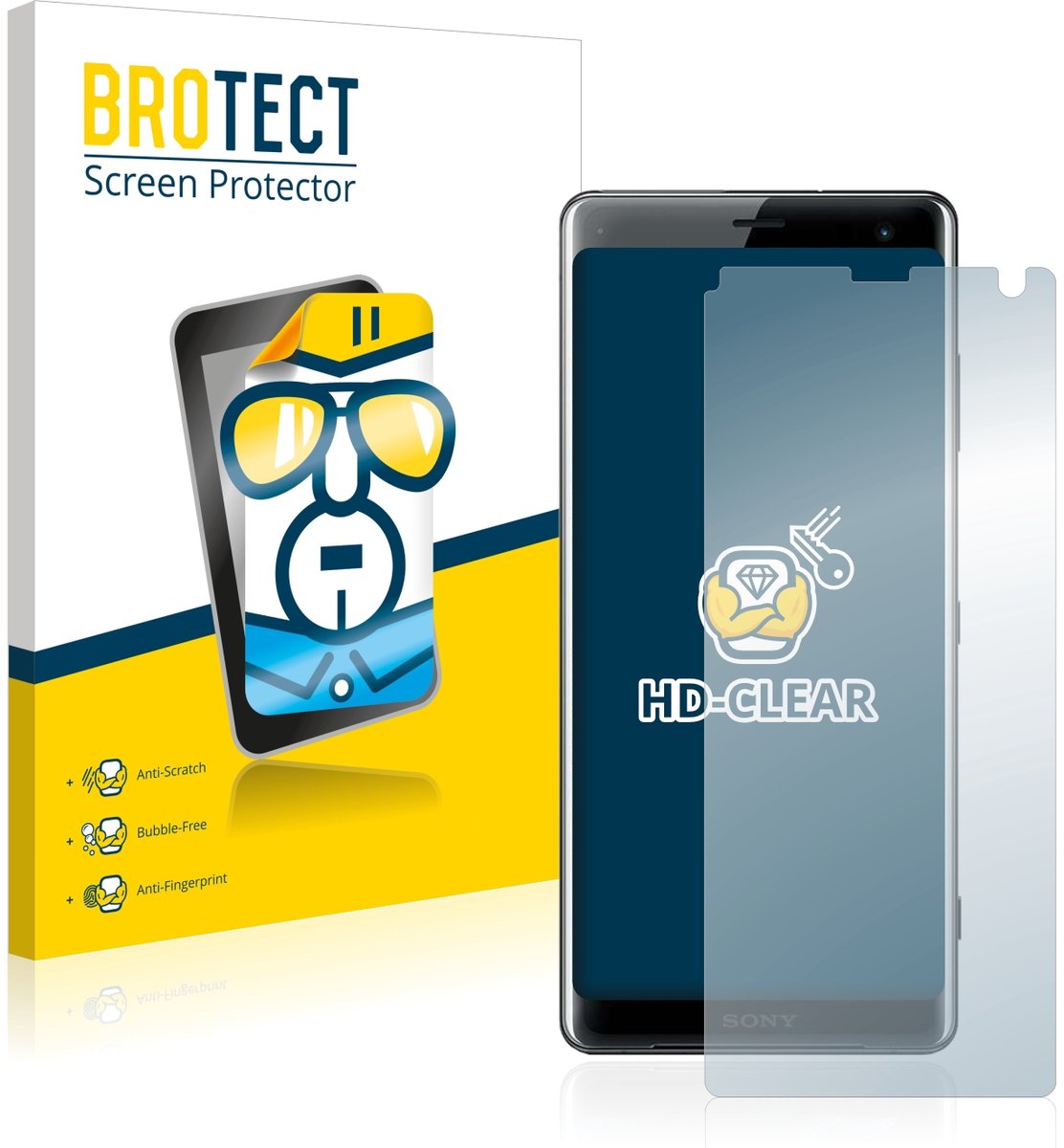BROTECT - Screenprotector voor Sony Xperia XZ3 - Folie Beschermfolie transparant 2 Stuks
