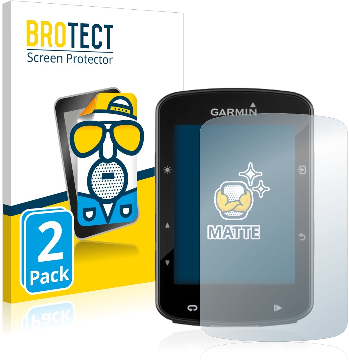 BROTECT - Screenprotector voor Garmin Edge 520 Plus - Folie Beschermfolie matte 2 Stuks