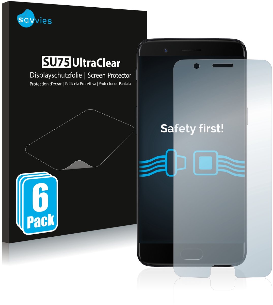 Savvies - Screenprotector voor OnePlus 5 - Folie Beschermfolie transparant 6 Stuks
