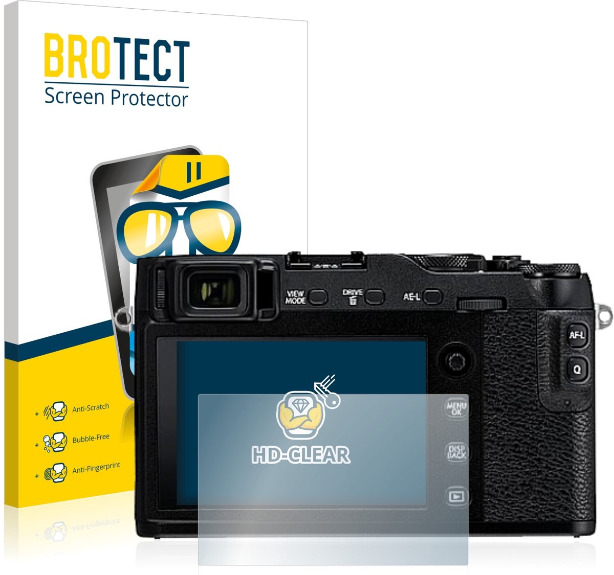 BROTECT - Screenprotector voor Fujifilm X-E3 - Folie Beschermfolie transparant 2 Stuks