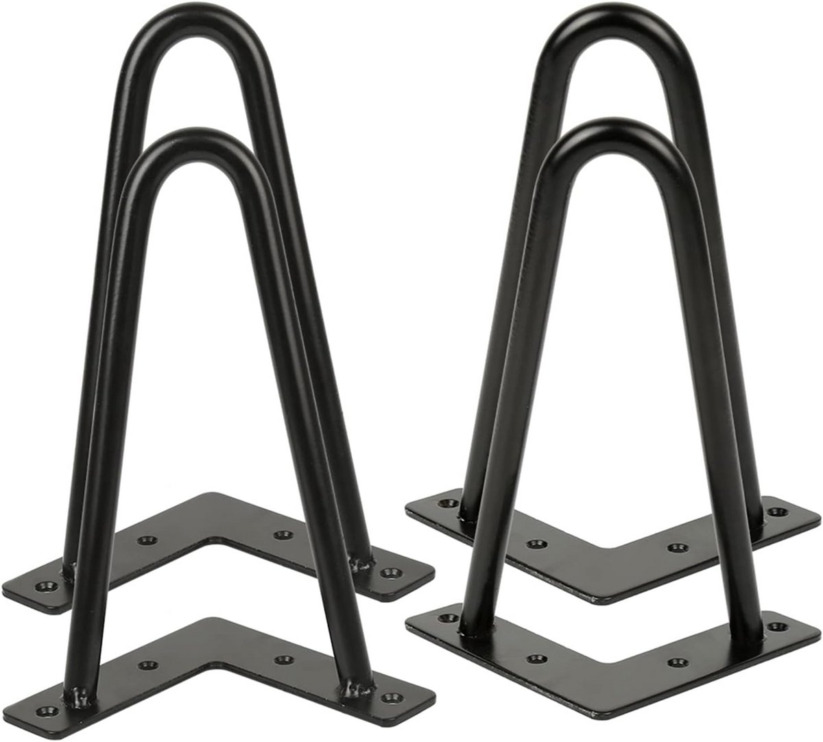 Set van 4 Zwarte Tafelfoten Hoogte 20 cm - Stevige Hairpin Tafelpoten Staal