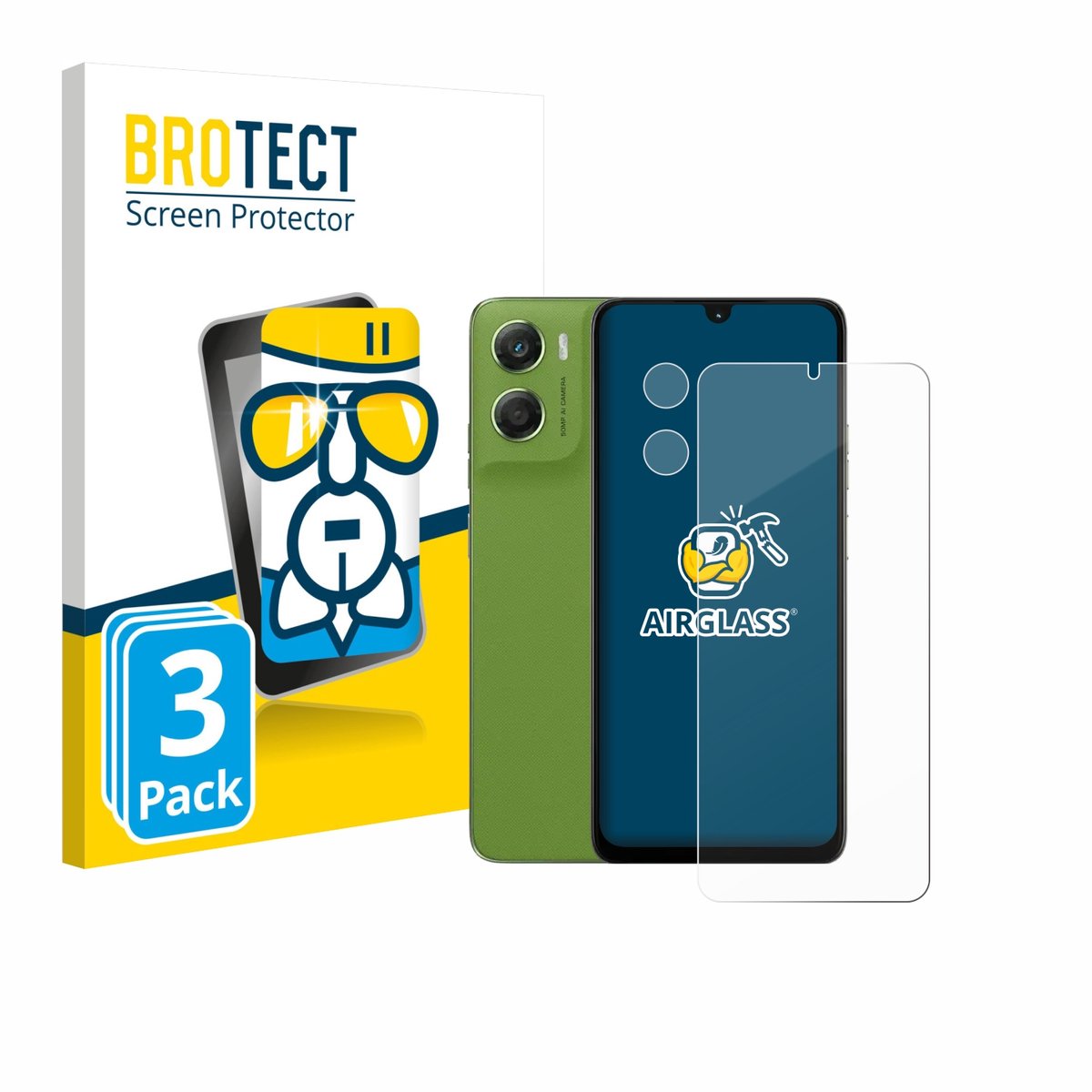 Screenprotector 3 Stuks voor Motorola Moto G06 (Voor+Camera) Beschermglas transparant