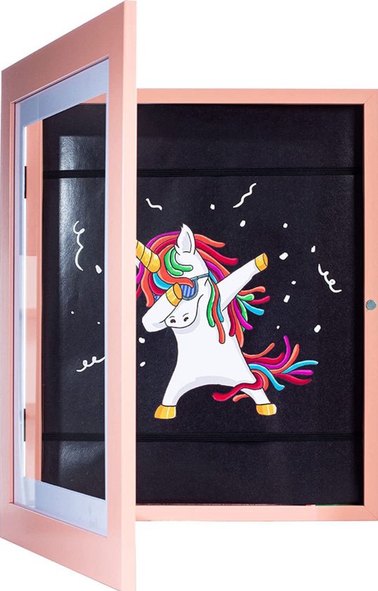 Cadre Changeant A4 Dessin Enfant - Cadre Photo Bois - Rose