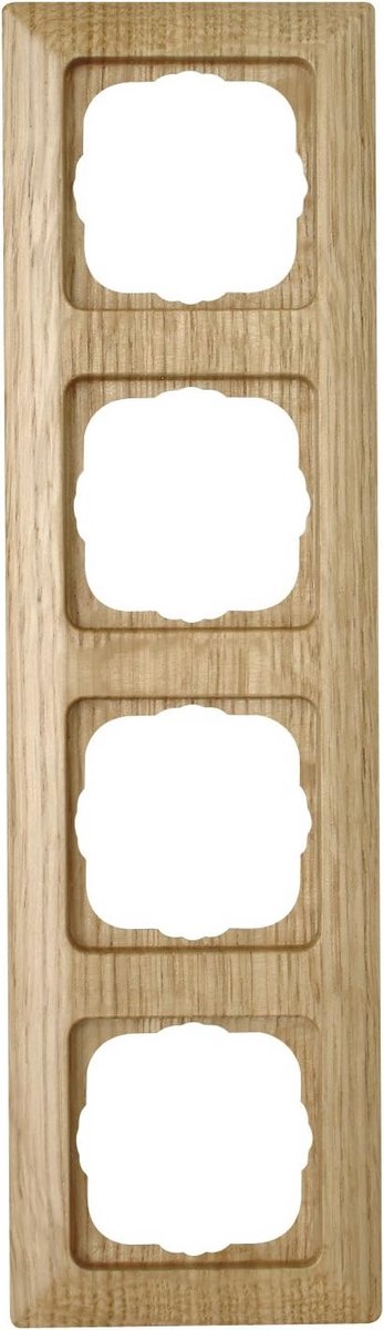 Vierdubbel Afdekraam Milano Eiken - Viergangs Wandcontactdoos Montage Frame