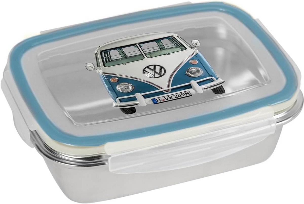 Broodtrommel RVS met Luchtdichte Clipsluiting 850ml - Blauw