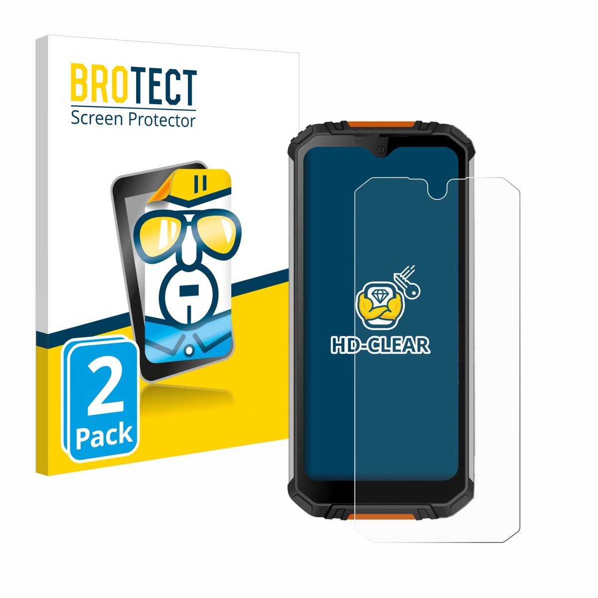 BROTECT - Screenprotector voor Oukitel WP6 - Folie Beschermfolie transparant 2 Stuks