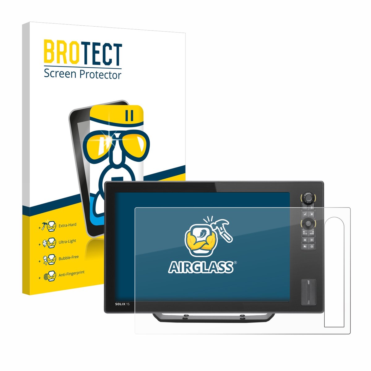 Screenprotector voor Humminbird Solix 12 Beschermglas transparant