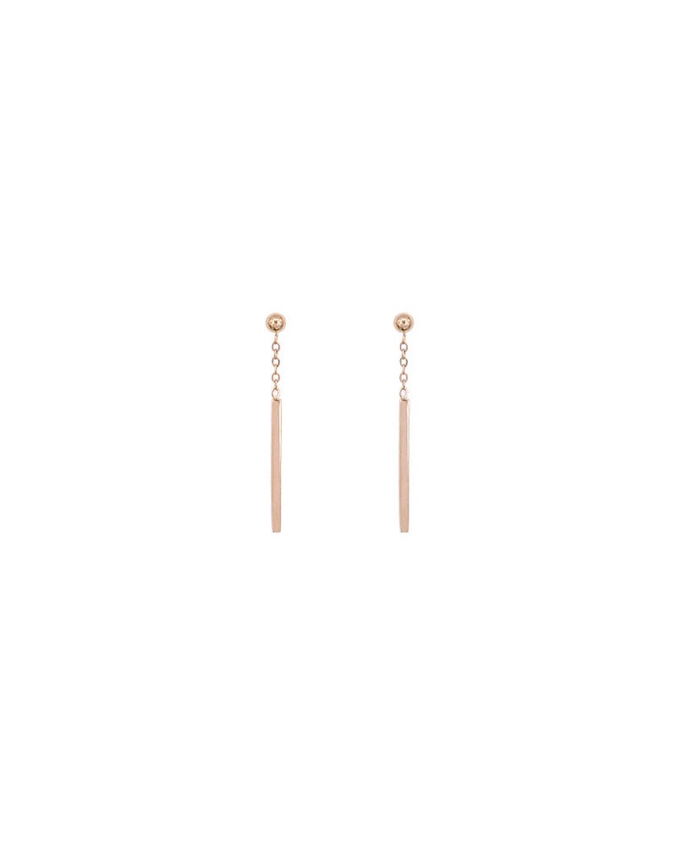 Mint15 Oorstekers klein balkje/staafje - Chique oorhangers - Roségoudkleur RVS/Stainless Steel