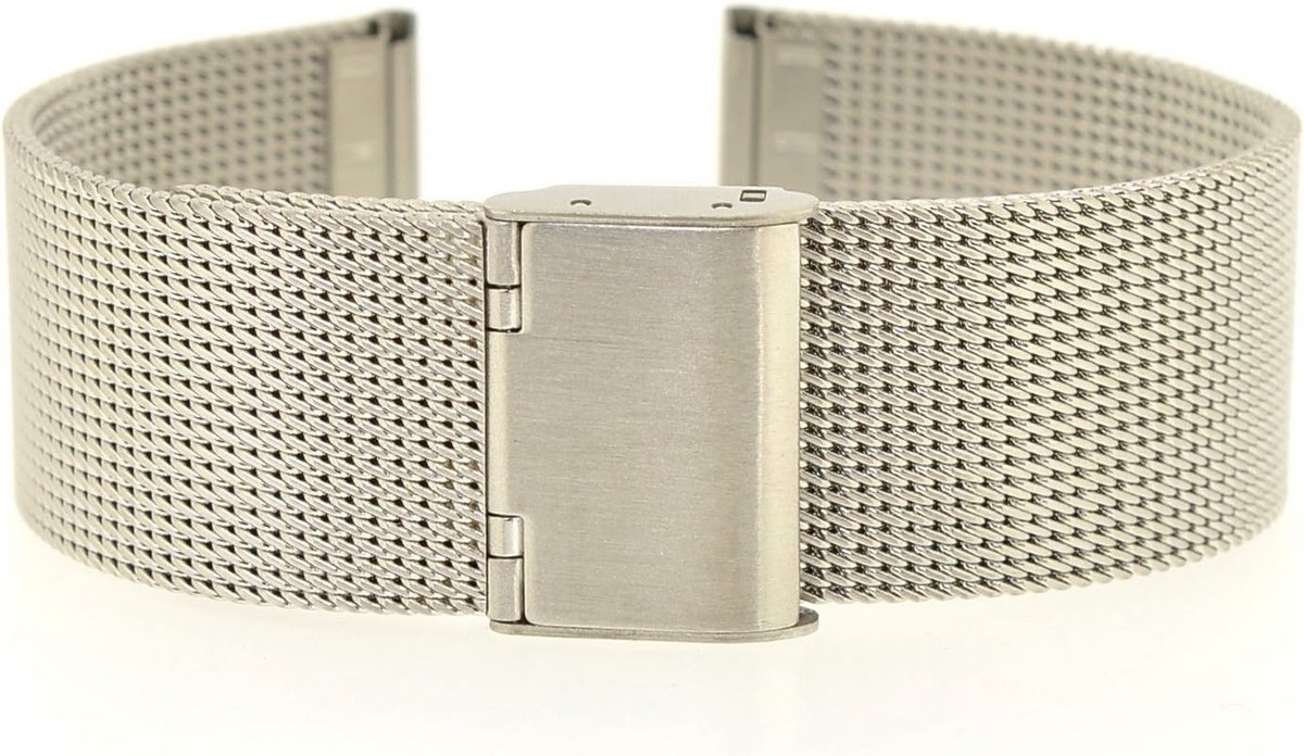 Milanese Horlogeband Roestvrij Staal met Vergulde Details en Klapsluiting - 12mm Breed