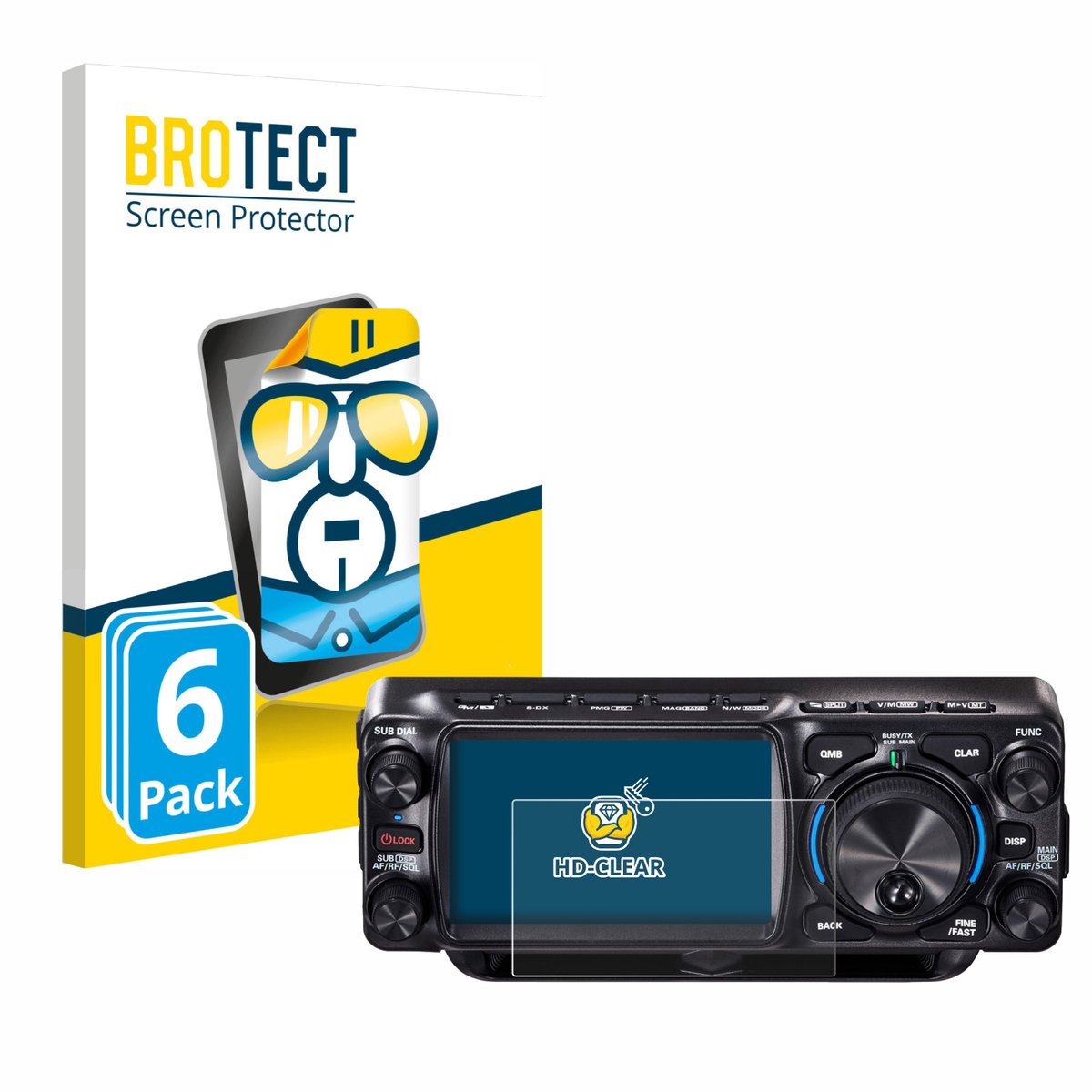 BROTECT - Screenprotector voor Yaesu FTX-1 - Folie Beschermfolie transparant 6 Stuks