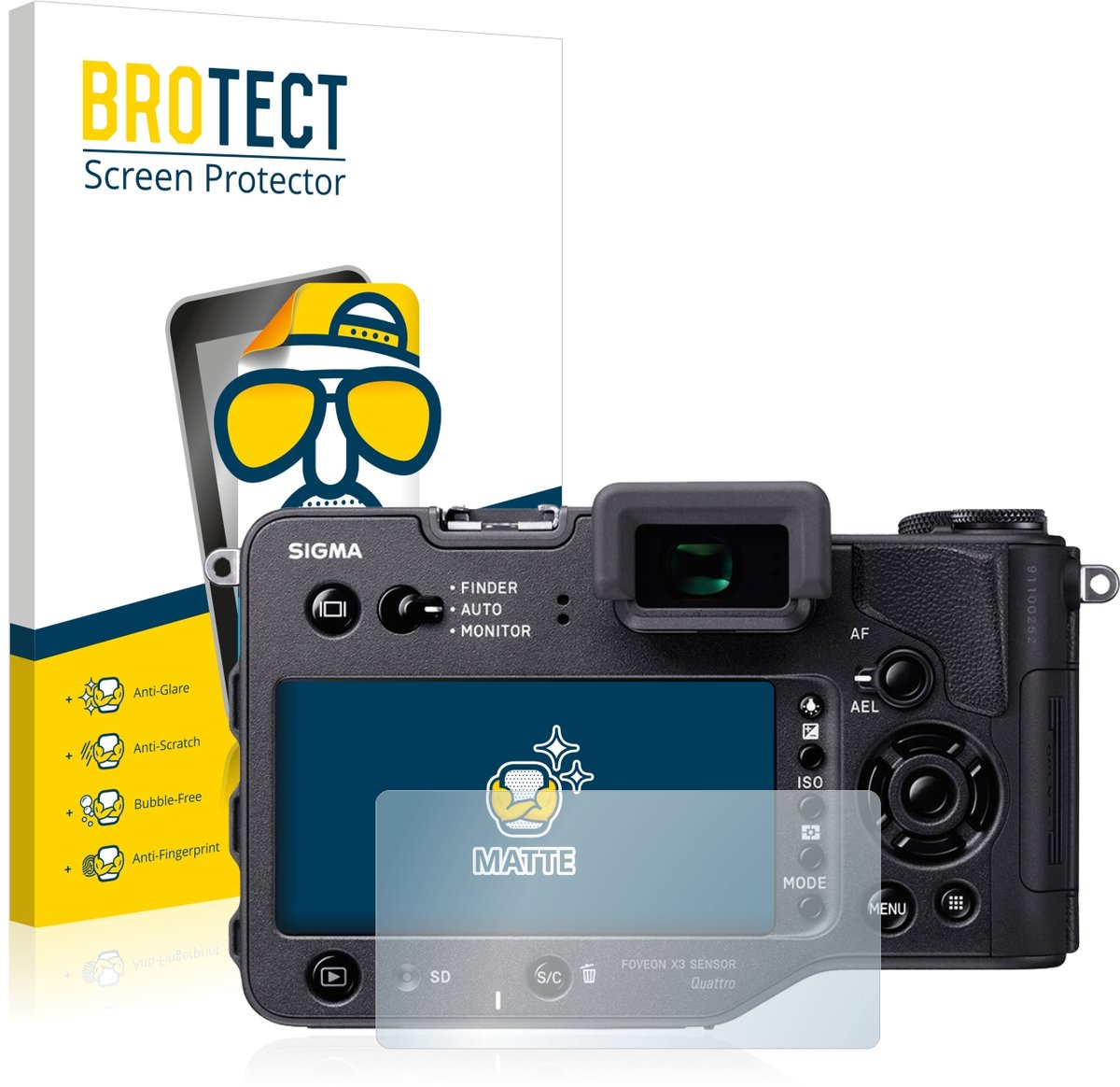 BROTECT - Screenprotector voor Sigma SD Quattro - Folie Beschermfolie matte 2 Stuks