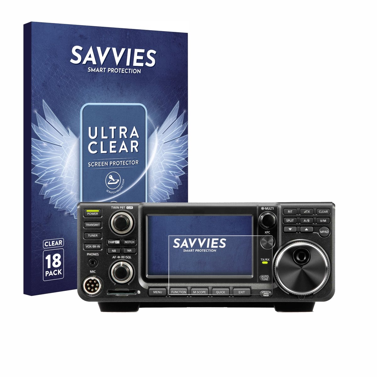 Savvies - Screenprotector voor Icom IC-9700 - Folie Beschermfolie transparant 18 Stuks