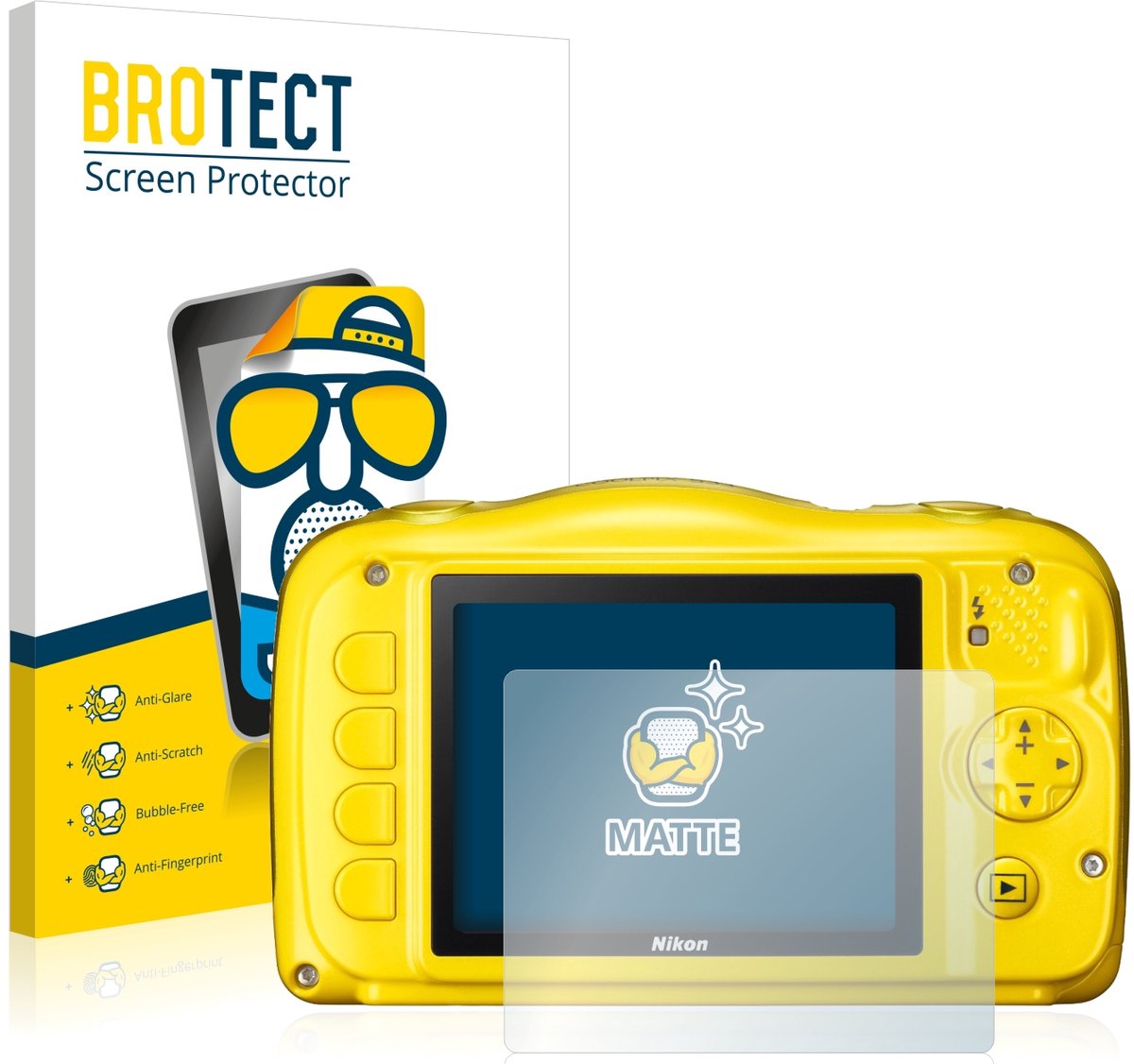 BROTECT - Screenprotector voor Nikon Coolpix S33 - Folie Beschermfolie matte 2 Stuks