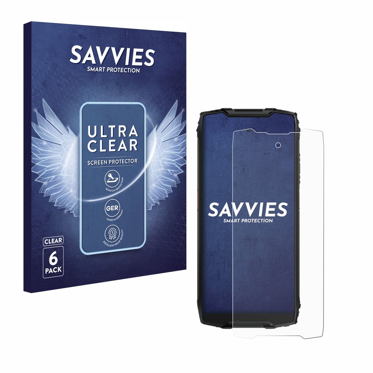 Savvies - Screenprotector voor Blackview BV9300 - Folie Beschermfolie transparant 6 Stuks
