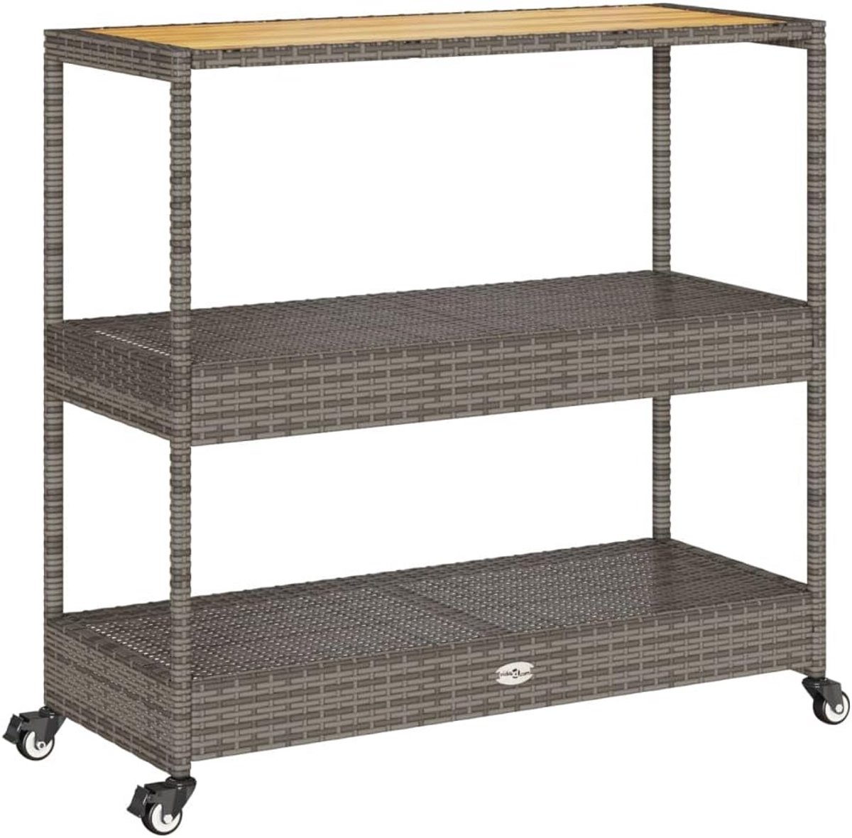 Mobiele Keukentrolley met 3 Lades - Poly Rattan en Hout