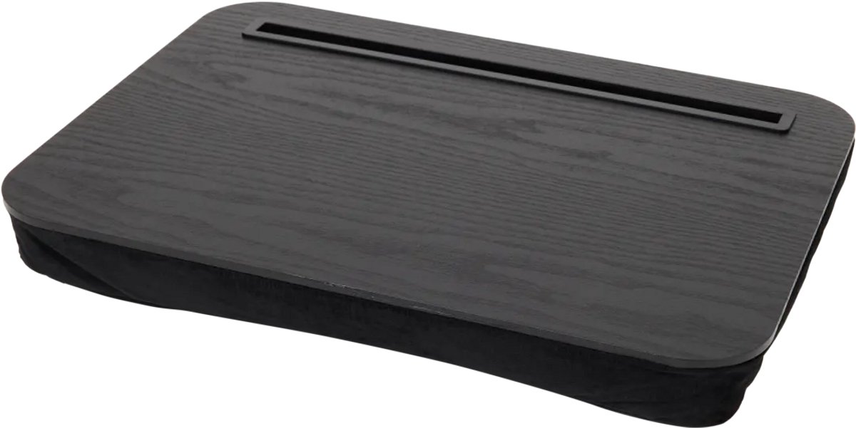 Laptoptafel met Schootkussen 39 x 29 cm – Zwart – Laptop en Tablethouder voor Bank en Bed – MDF met PVC – Comfortabele Schoottafel