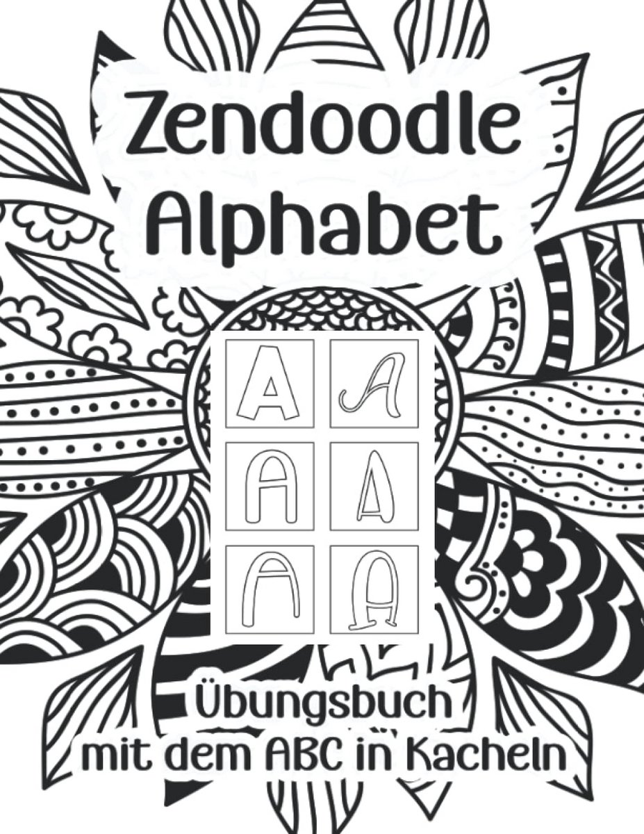Zentangle Alfabet Tekenboek met Patroon Kaders en Lettervormen