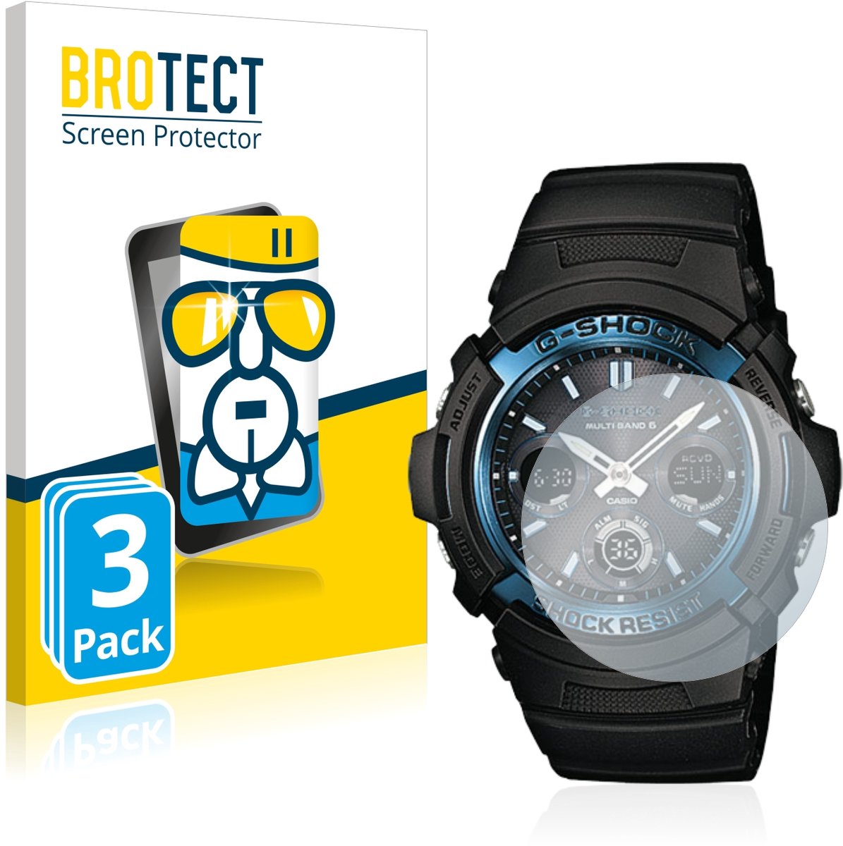 Screenprotector 3 Stuks voor Casio AWG M100 Beschermglas transparant