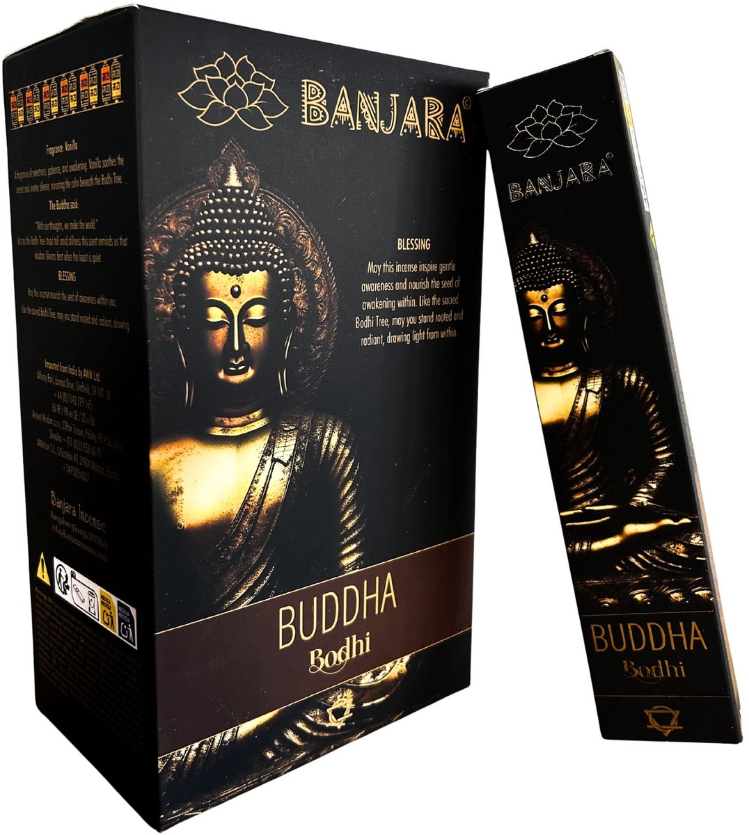 Banjara wierook - buddha bodhi - vanille - wierook - geurstokjes - doos 12 stuks