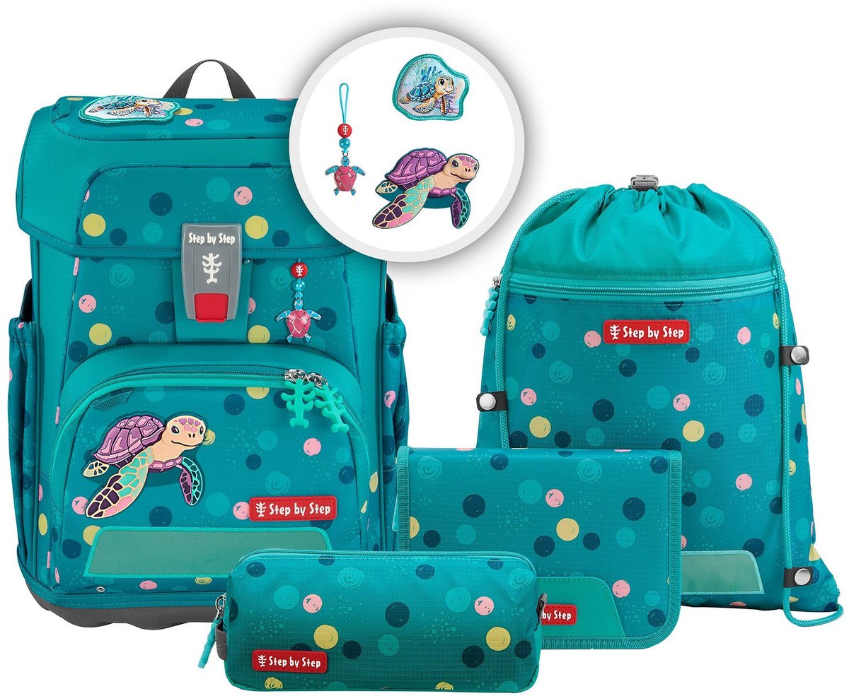 Step by Step schooltas Cloud Schulranzen-Set 5-delig Turtle Josie turquoise