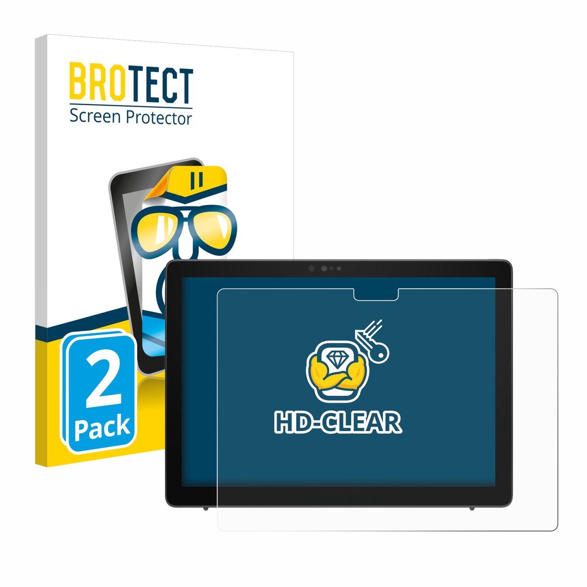 BROTECT - Screenprotector voor Dell Latitude 7210 2-in-1 - Folie Beschermfolie transparant 2 Stuks