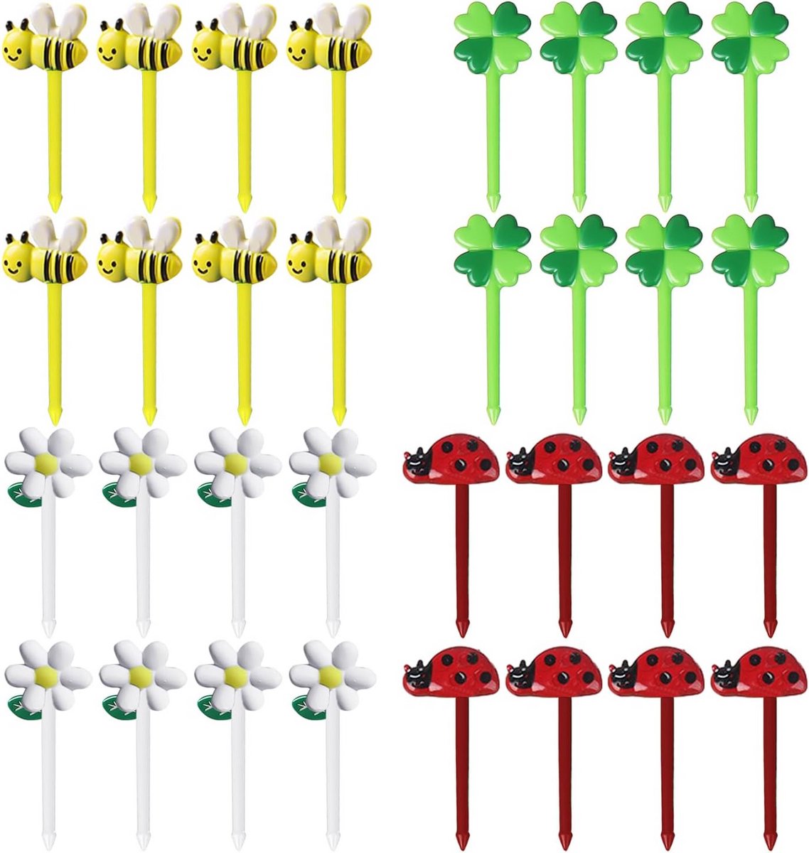 32 stuks fruitspiesen schattig cartoon ontwerp decoratieve prikkers voor fruit