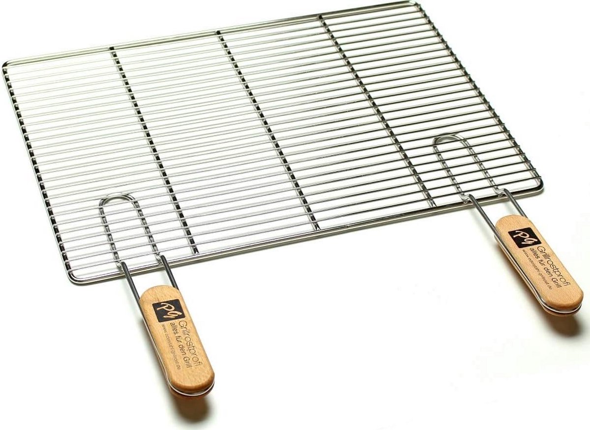 Roestvrij Stalen Grillrooster 60 x 40 cm met Afneembare Handgrepen