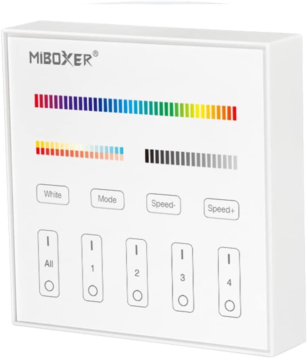 Draadloze 4-zone Smart Panel-afstandsbediening voor RGB+CCT LED-lampen