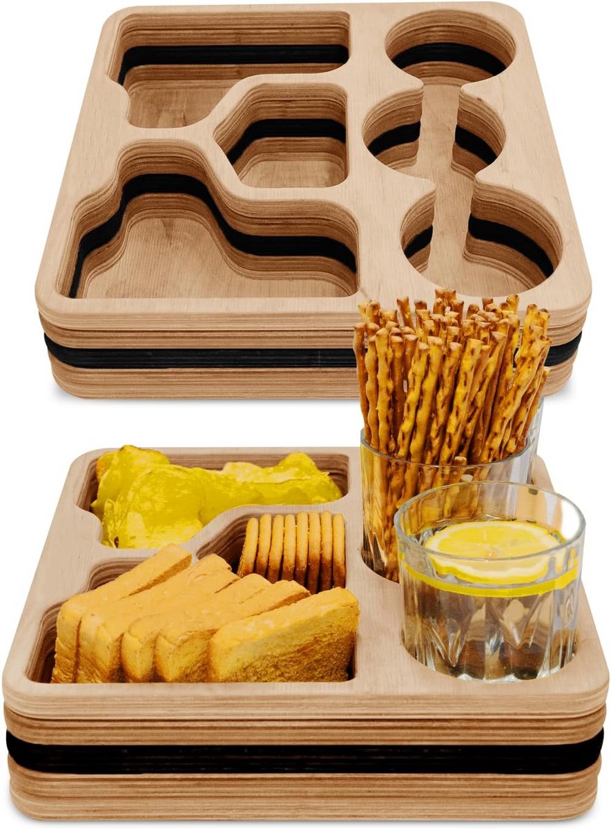 Handgemaakt Houten Dienblad - Multifunctioneel Snackbord voor Bank en Bed