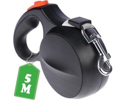 FinoPet Dog Leash for Large Dogs and Medium up to 55 kg, Dog Lead 5 m, Extendable and New Automatic Braking System, Roller Lead, Running Lead for All Dog Harnesses