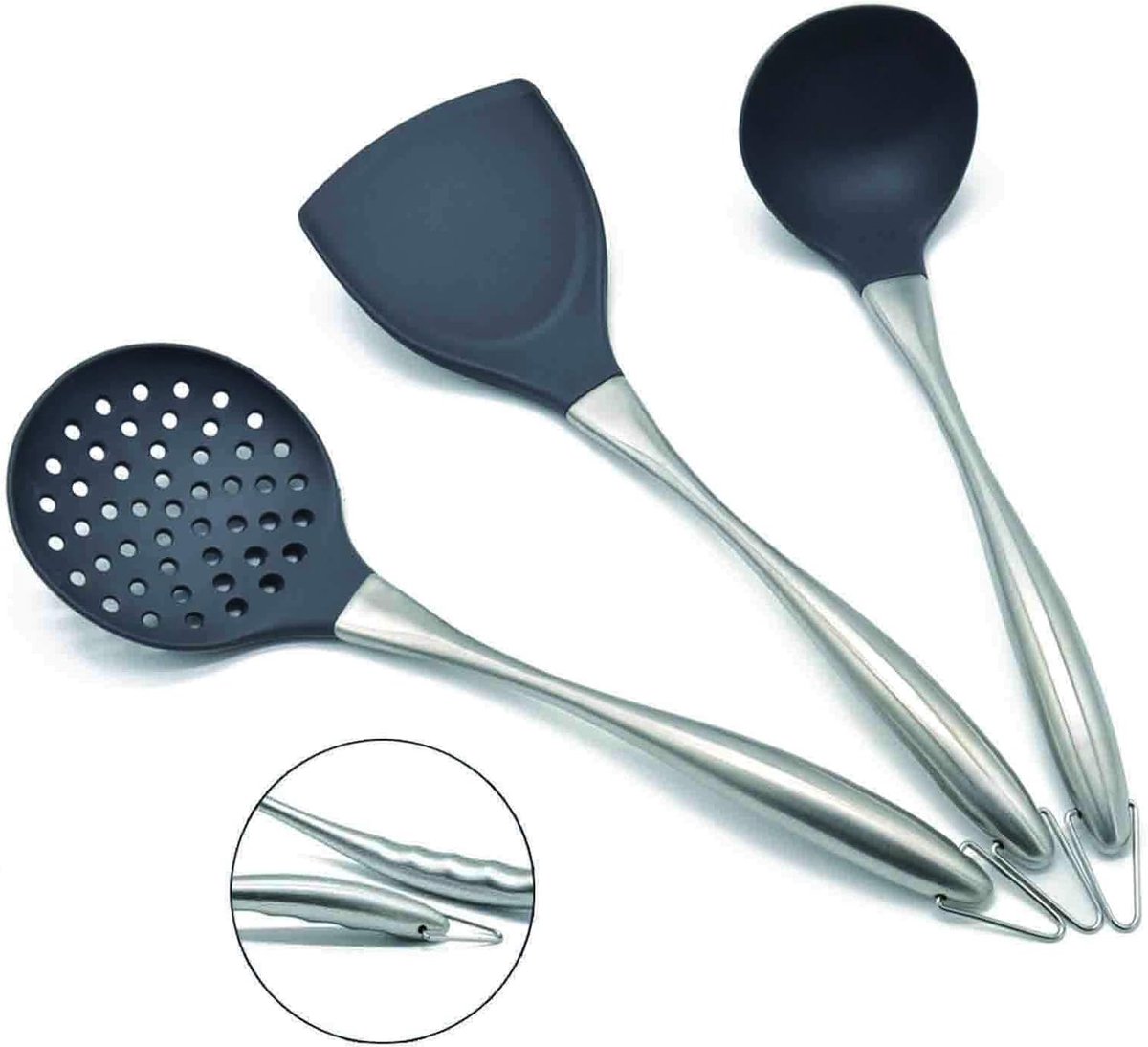 Siliconen Wok Spatel Set - 3-delige Keukengerei Set voor Perfect Koken