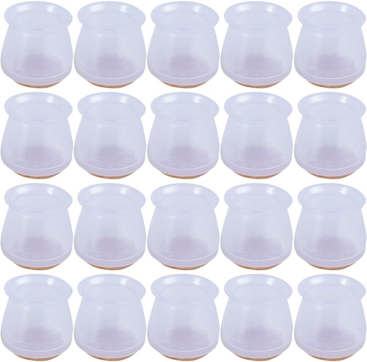 Stoelrubbers voor Ronde Stoelen - 20 Stuks met Verdikte Viltglijders voor Meubels en Houten Vloeren (Diameter 14-20 mm)