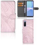 Sony Xperia 10 III Bookcase Marble Pink - Origineel Cadeau Vriendin