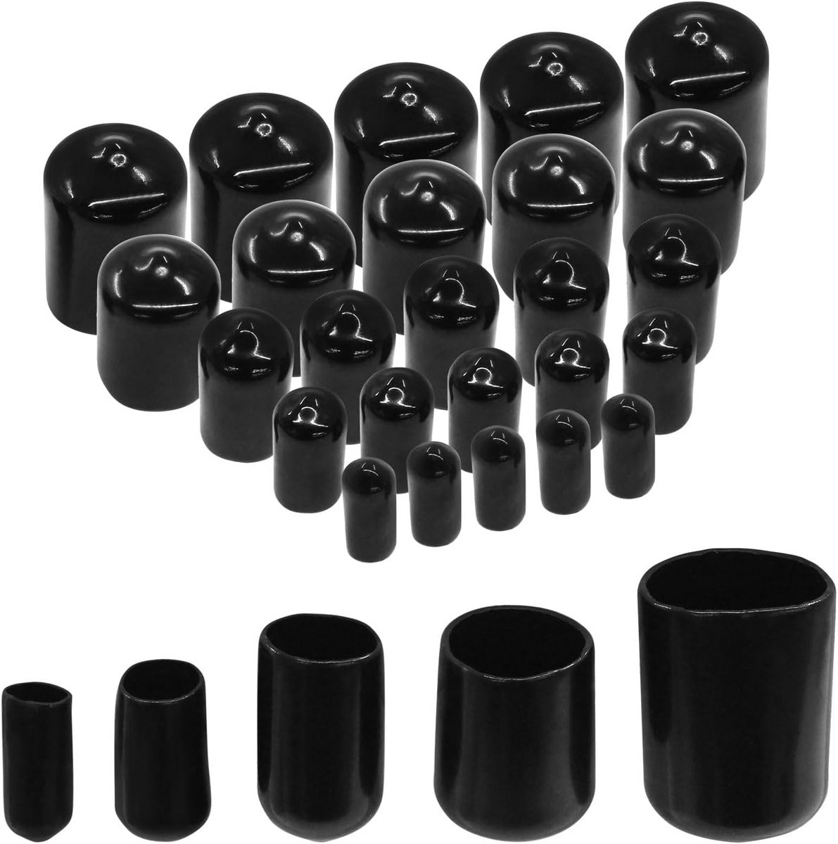 30 Stuks Rubberen Eindkappen Assortiment voor Schroefdraadbescherming 1/4" - 3/4"