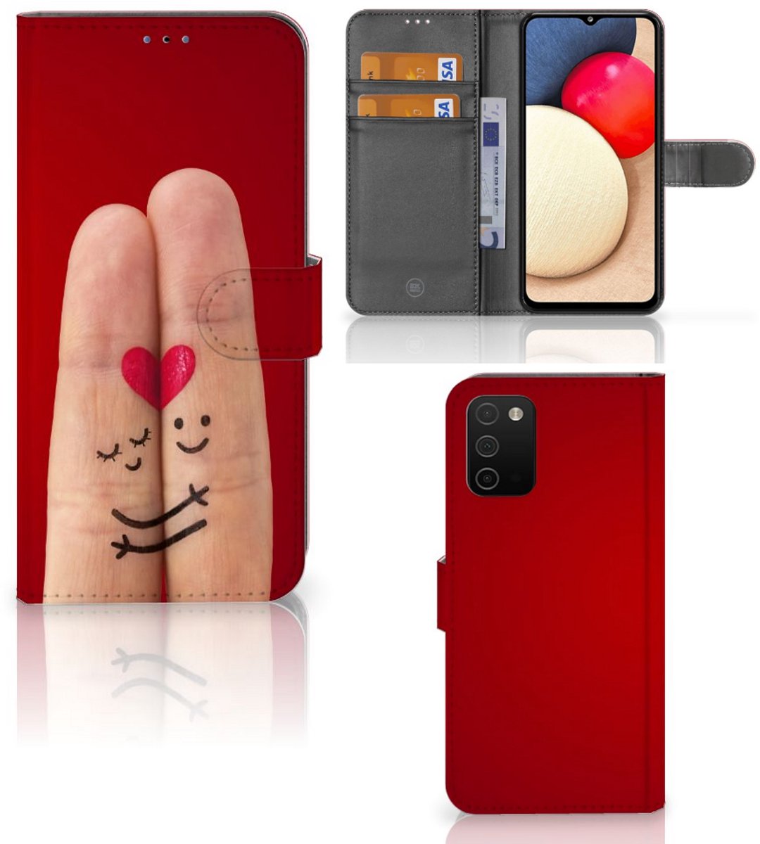 Samsung Galaxy A03s Wallet Case met Pasjes Liefde - Origineel Romantisch Cadeau