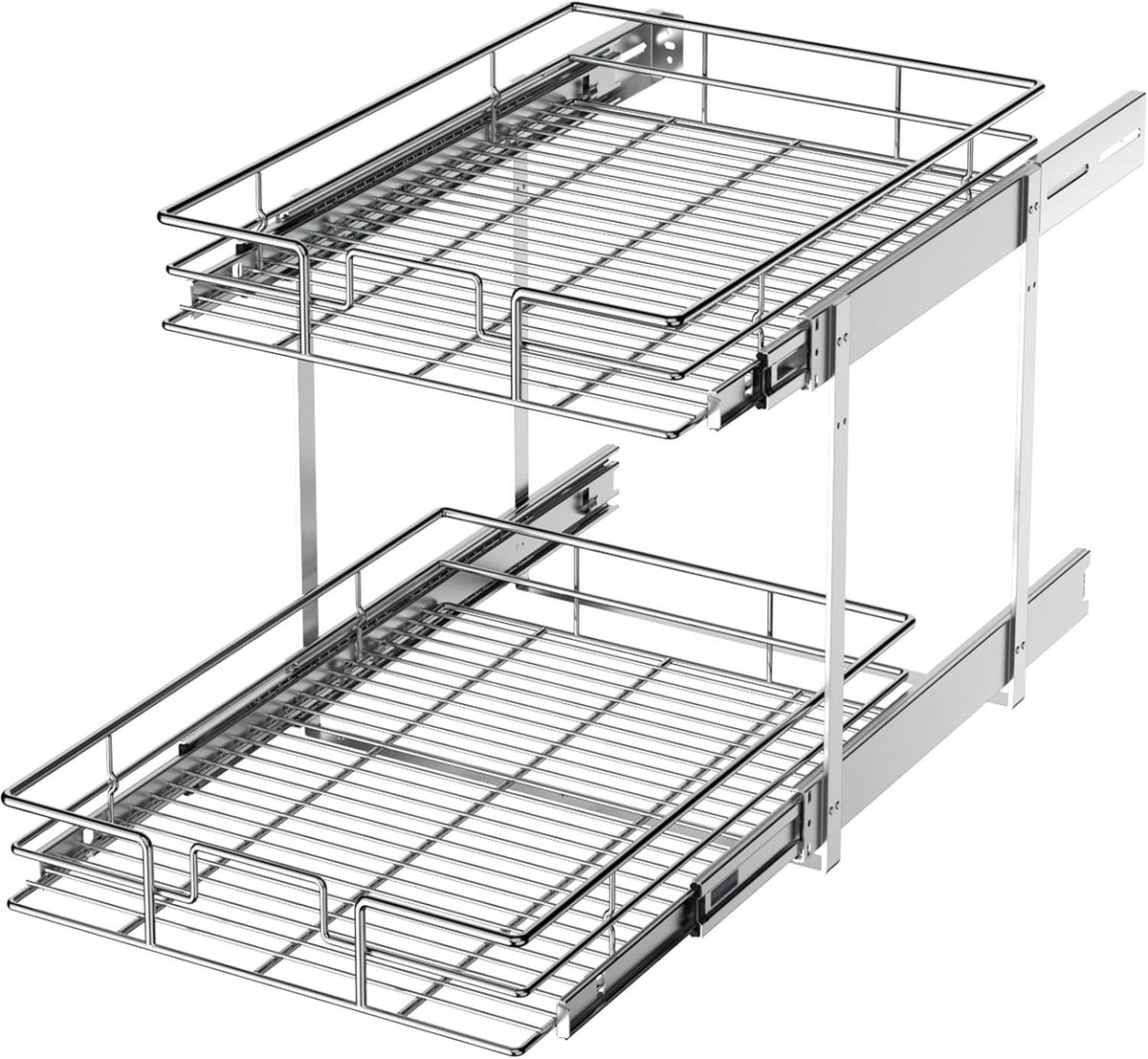 2 Laags Keukenkast Organizer met Uittrekbare Planken