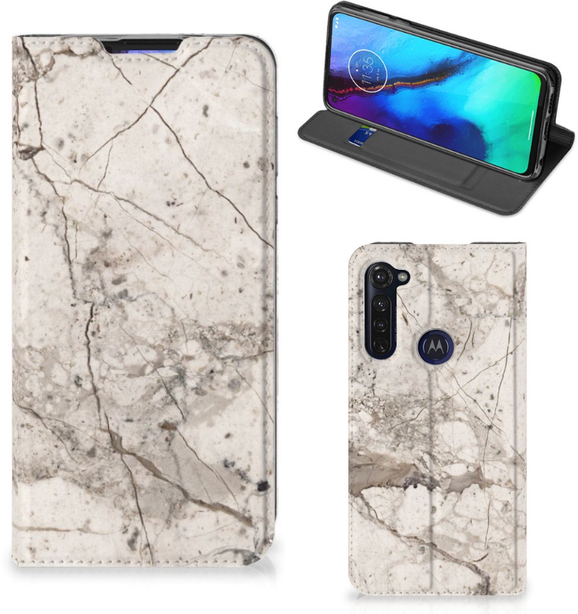Motorola Moto G Pro Standcase Marmer Beige