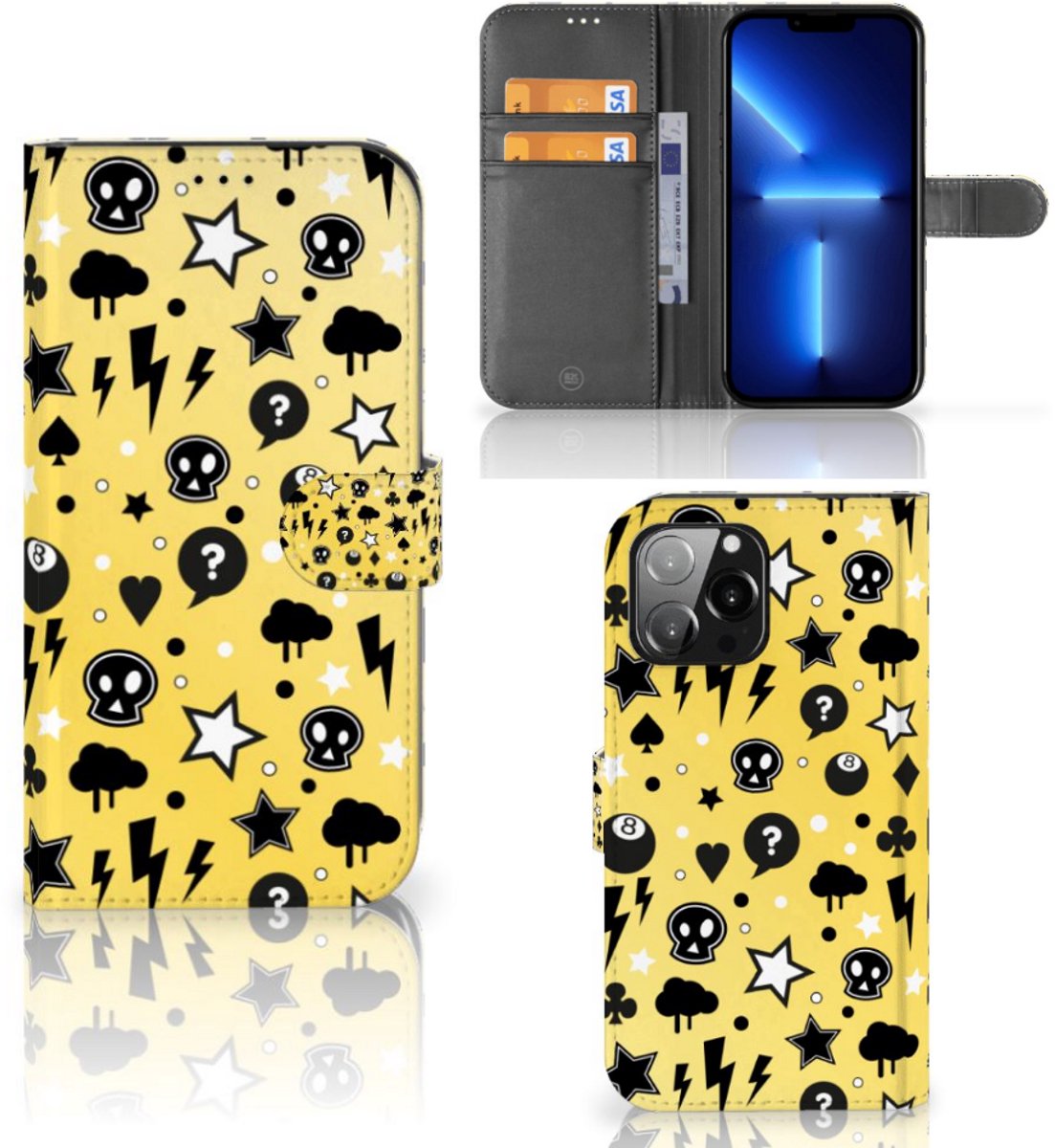 Telefoonhoesje met Naam iPhone 13 Pro Max Punk Geel